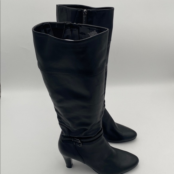 Bandolino Elegant Black calf  Women's Boots 7M leather casual office retro Y2K - Picture 4 of 16